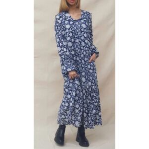 Ophelia & Indigo Navy Floral Tilly Maxi Dress NWT Sz. M